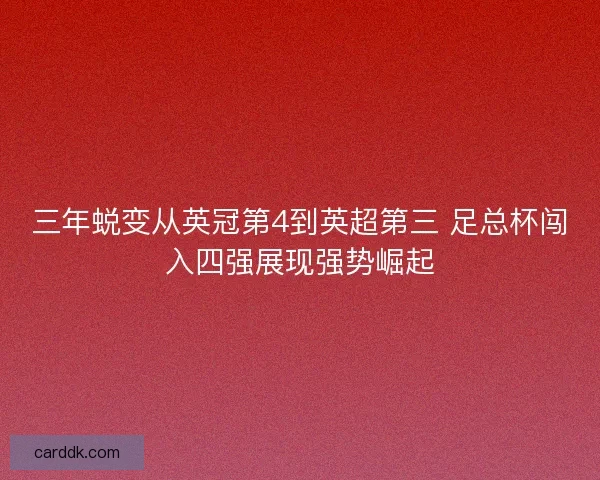 三年蜕变从英冠第4到英超第三 足总杯闯入四强展现强势崛起